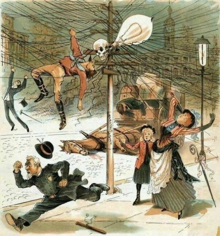 Анти-електрична пропаганда 1889 року «Нестримний демон» (An Unrestrained Demon)